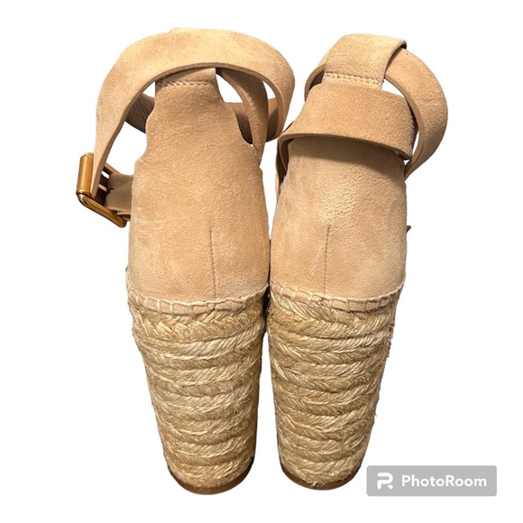 Chloe Cream Espadrille Wedges with Adjustable Ankle Strap - Picture 6 of 12